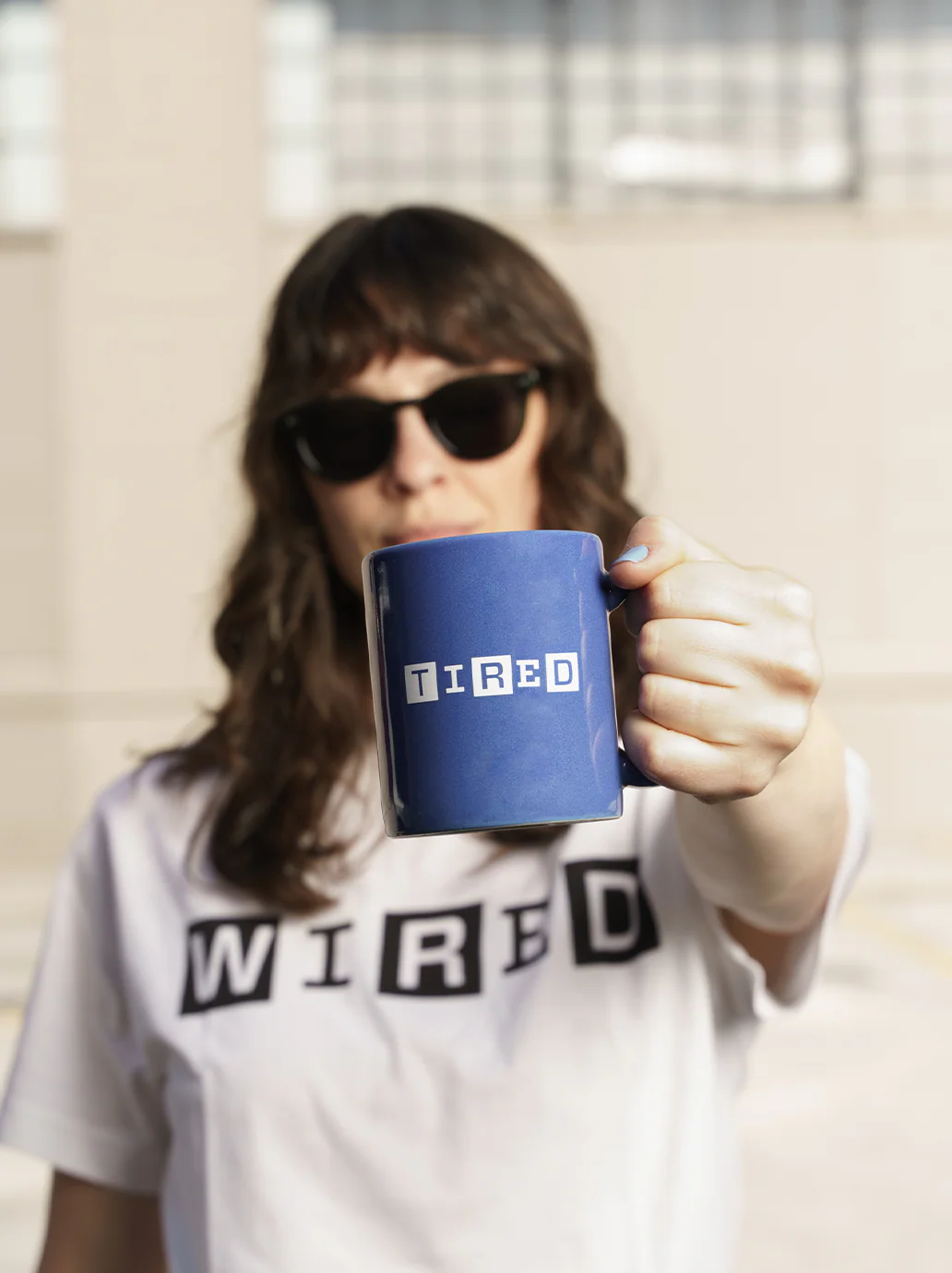 The WIRED/TIRED 11oz Coffee Mug Blue - Image 5